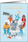 Birthday Dogs and Cat Party on the Plane card