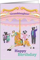 Birthday for Granddaughter Dalmatians and Kitten Riding Carousel card