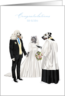 Wedding Congratulations Dalmatian and Cat Marriage Ceremony card