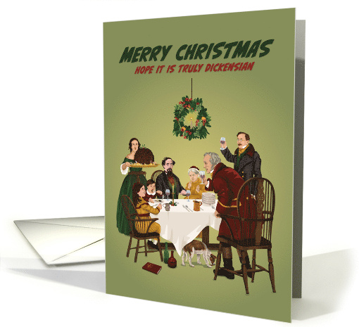 Christmas Charles Dickens Family Dinner Truly Dickensian card