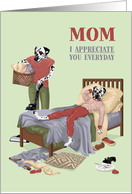 Birthday For Mom Dalmatian Cleaning and Sleeping Appreciate You card