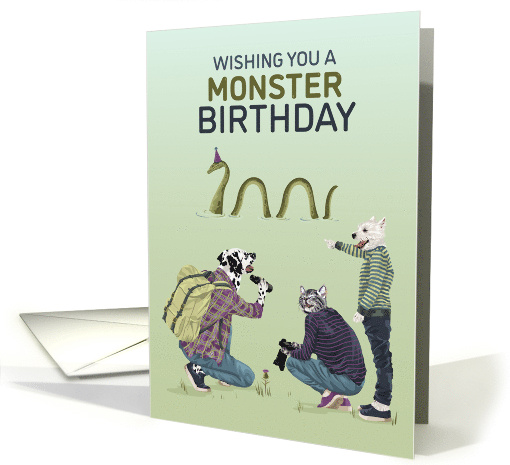 Birthday Dogs and Cats See Loch Ness Monster card (1878610)