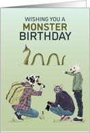 Birthday Dogs and Cats See Loch Ness Monster card