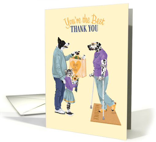 Thank You Pets Buying Groceries for Neighbour You're the Best card
