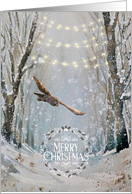 Believe in the Magic of the Season Christmas Holiday Great Gray Owl card