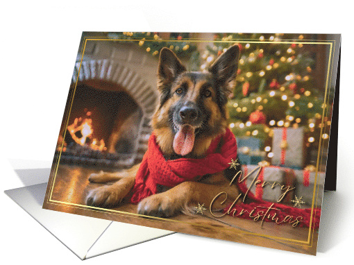 Christmas Holiday German Shepherd Dog with Red Scarf and... (1805568)