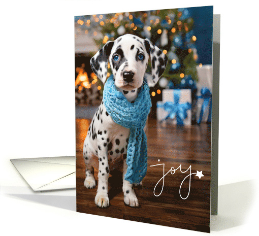Holiday Christmas Cute Dalmatian Puppy Dog with Scarf... (1806102)