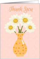 General Thank You White Flowers in an Orange Vase card