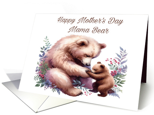 For Mom Mother's Day Mama Bear and Baby Bear Watercolor card (1917910)