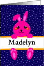 Child Customized Easter Split Pink Bunny Rabbit card
