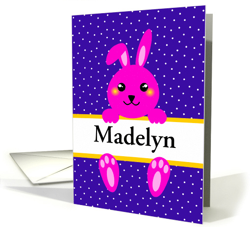 Child Customized Easter Split Pink Bunny Rabbit card (1728170)