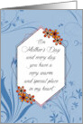 On Mothers Day and Every Day with Blue Floral Flourishes card