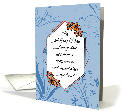 On Mothers Day and Every Day with Blue Floral Flourishes card