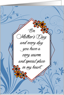 On Mothers Day and Every Day with Blue Floral Flourishes card