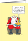 Christmas Humor Little Girl Wets on Santa card