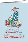 Christmas Humor Personal Elf card