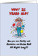 Funny Birthday for Her Turning 21 card