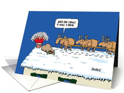 Christmas Humor Reindeers Santa card (1740670)