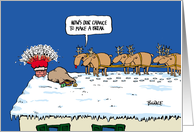 Christmas Humor Reindeers Santa card