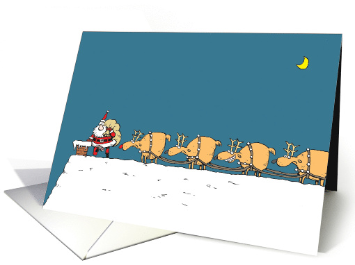 Christmas Humor Santa Stepped in Reindeer Poop card (1740770)