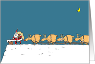 Christmas Humor Santa Stepped in Reindeer Poop card