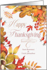 Thanksgiving Blessings Autumn Leaves Acorns Custom Relation card