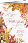 Christian Thanksgiving Autumn Leaves and Acrons Scripture card