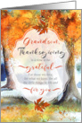 Grandson Thanksgiving Autumn Watercolor Grateful for You card