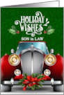 for Son in Law Red Classic Car Holiday Wishes card