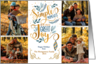 Holidays Simple Moments Bring Great Joy Blue and Gold Four Photo card