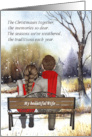 for Wife on Christmas Young Caucasian Couple Country Snow card