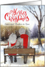 Sister and Husband Christmas Senior Couple Winter Bench card