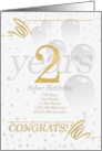 2 Years Sober Birthday Faux Gold Glitter with Silver Gray card