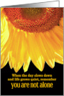 12 Step Recovery Encouragement Sunflower You are not Alone card
