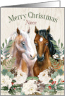 for Niece Horse Pair Country Christmas card