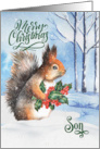 for Son Christmas Squirrel Winter Woodland Theme card