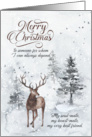 Romantic Christmas Reindeer in a Snowy Forest Masculine card