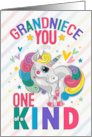 Grandniece Valentine Rainbow Unicorn One of a Kind card