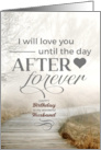 Husband’s Birthday Foggy Coastal Path with Romantic Message card