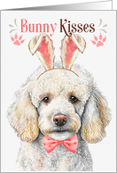 Easter Bunny Kisses Standard Poodle Dog in Bunny Ears card