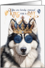 Birthday Husky Dog Funny King for a Day card