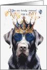 Birthday Black Labrador Retriever Dog Funny King for a Day card