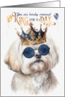 Birthday Happy Maltese Dog Funny King for a Day card
