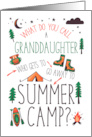 Granddaughter Funny Summer Camp Orange Green and Brown card