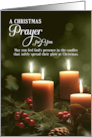 A Christmas Prayer Christian Glowing Candles with Pine and Berries card
