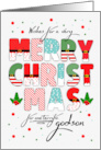 for Godson Merry Christmas Decorated Lettering card