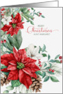 for Aunt Christmas Poinsettias and Pines Elegant Simplicity Custom card