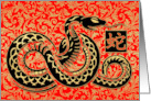 Year of the Snake Chinese New Year in Gold Black and Chinese Red card