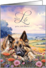 Encouragment Belgian Tervuren Shepherd Dog in a Field of Wildflowers card