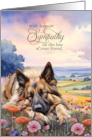 Pet Sympathy Belgian Tervuren Shepherd Dog Field of Wildflowers card